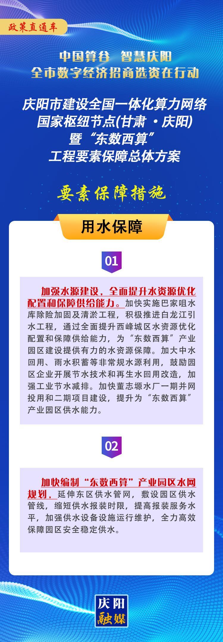 慶陽(yáng)市建設(shè)全國(guó)一體化算力網(wǎng)絡(luò)國(guó)家樞紐節(jié)點(diǎn)(甘肅 ·慶陽(yáng))暨“東數(shù)西算”工程要素保障總體方案︱要素保障措施——用水保障